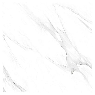 Feinsteinzeugfliese Prizma Statuario (60 x 60 cm, Weiß/Grau, Glänzend)