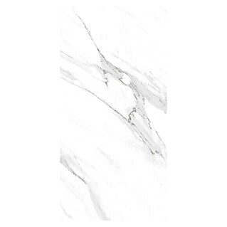 Feinsteinzeugfliese Prizma Statuario (30 x 60 cm, Weiß/Grau, Glänzend)