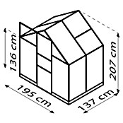 Vitavia Gewächshaus Eris 2500 (Außenmaß inkl. Dachüberstand (B x T): 23 x 136,6 cm, Material Seitenwand: Glas, 3 mm, Schwarz) | BAUHAUS