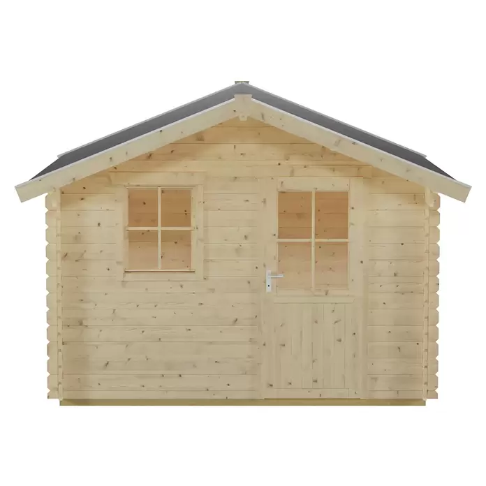 SKAN HOLZ Gartenhaus Como 2 - Außenmaß inkl. Dachüberstand (B x T): 340 x 350 cm, Holz, Natur
