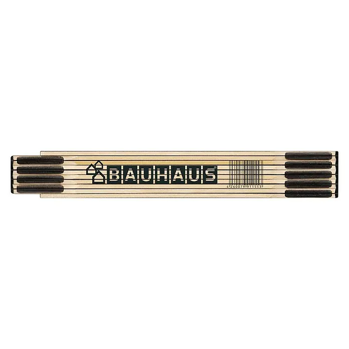 BAUHAUS Metro de madera - Zaragoza, Largo: 200 cm - Una regla plegable de Bauhaus, ideal para mediciones precisas en cualquier proyecto de bricolaje o profesional. Su construcción robusta garantiza durabilidad.