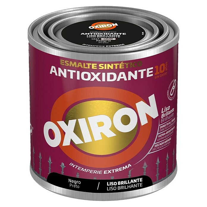 Oxiron Esmalte para metal Liso (Negro, 250 ml, Brillante) | BAUHAUS