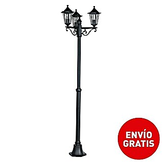 Farola Orlando de 3 luces (60 W, Negro, Altura: 217 cm)