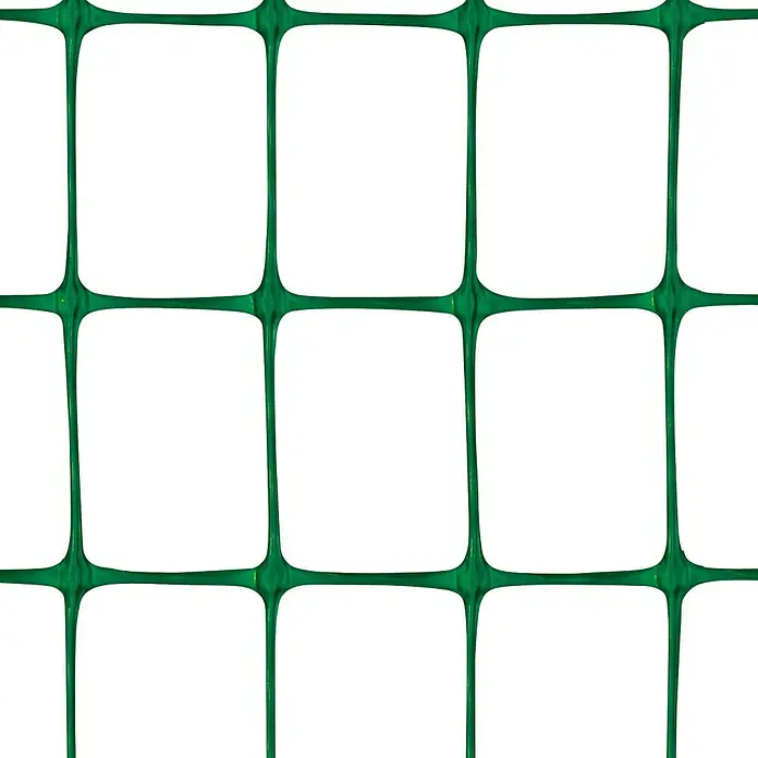 Malla protectora Millenium - Verde, L x Al: 10 x 1,5 m - Primer plano de una malla de seguridad verde, ideal para obras de construcción o eventos deportivos. Ofrece excelente protección y visibilidad.