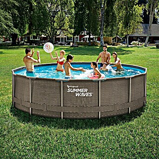 Frame-Pool Summer Waves Active (Ø x H: 457 x 107 cm, Braun, 15 297 l)