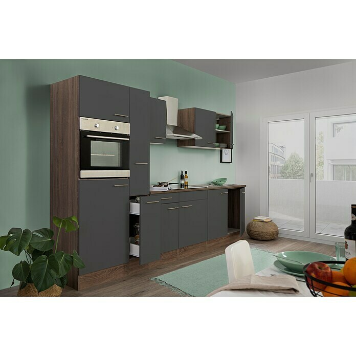 Respekta Cocina modular completa Oliver (Ancho: 300 cm, Gris, Sin electrodomésticos) | BAUHAUS