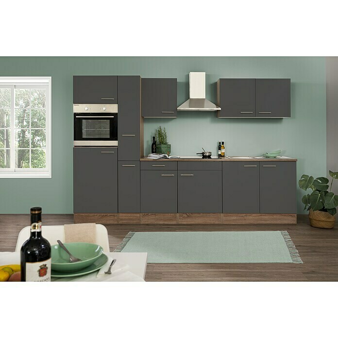 Respekta Cocina modular completa Oliver (Ancho: 300 cm, Gris, Sin electrodomésticos) | BAUHAUS