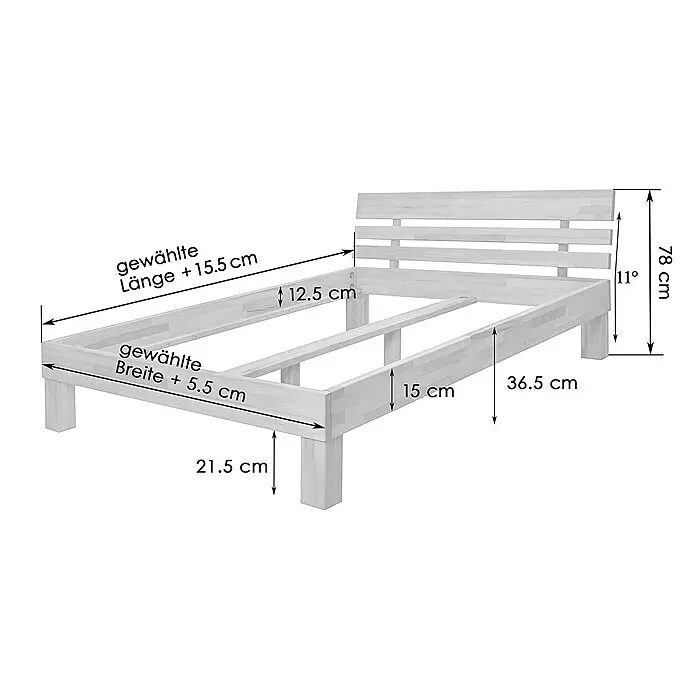 Krok Wood Bett Julia100 x 220 cm, Buche