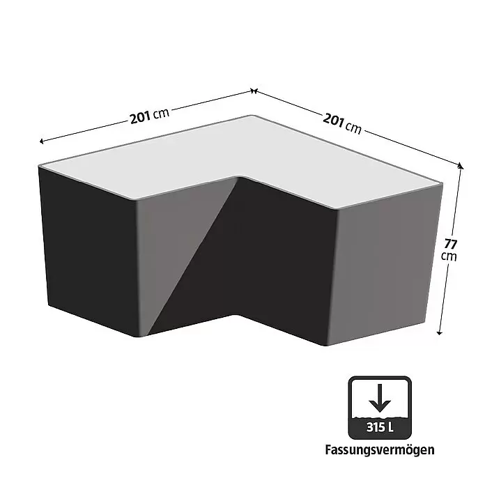 Biohort Belvedere Hochbeet Belvedere L - 201 x 201 x 77 cm, Stahl, Dunkelgrau Metallic - Dunkelgraue L-förmige Aufbewahrungsbox mit heller Oberseite, 201x201x77 cm, 315 L Fassungsvermögen.