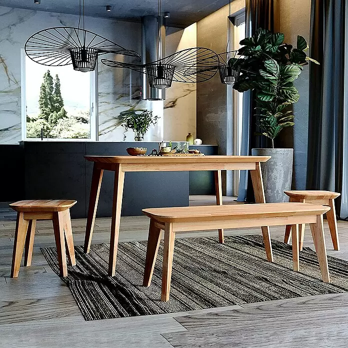 Krok Wood Sitzhocker Paris35 x 35 x 45 cm, Buche, 2 Stk.