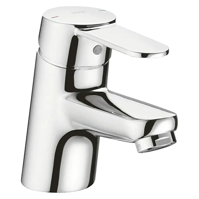 Roca Mitos Grifo de lavabo - Cromo, Brillante - Grifo monomando de lavabo cromado brillante con palanca plana para un control preciso de la temperatura y el flujo del agua.