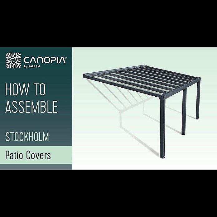 Palram – Canopia Terrassenüberdachung Stockholm (B x T: 515 x 340 cm, Anthrazitgrau, Polycarbonat, Klar) | BAUHAUS