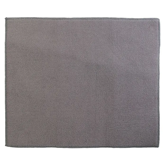 Escurreplatos de microfibra - 1 ud., L x An x Al: 40 x 48 x 0,5 cm - Primer plano de un paño de microfibra gris, con una textura fina ideal para limpiar y pulir diferentes superficies en el hogar.