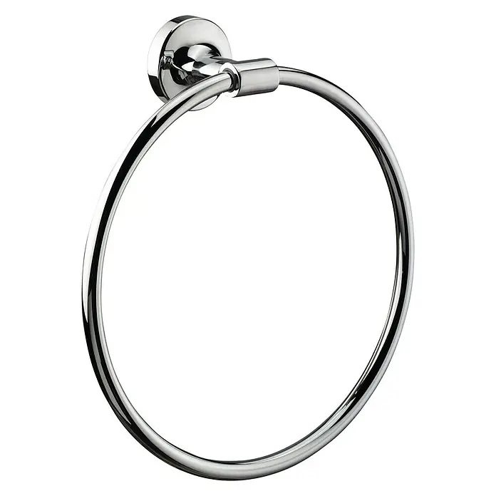 Creabath Infinity Toallero de anilla - Cromo, Resplandeciente - Un toallero redondo de cromo brillante montado en la pared. Perfecto para cualquier baño para colgar toallas con estilo.