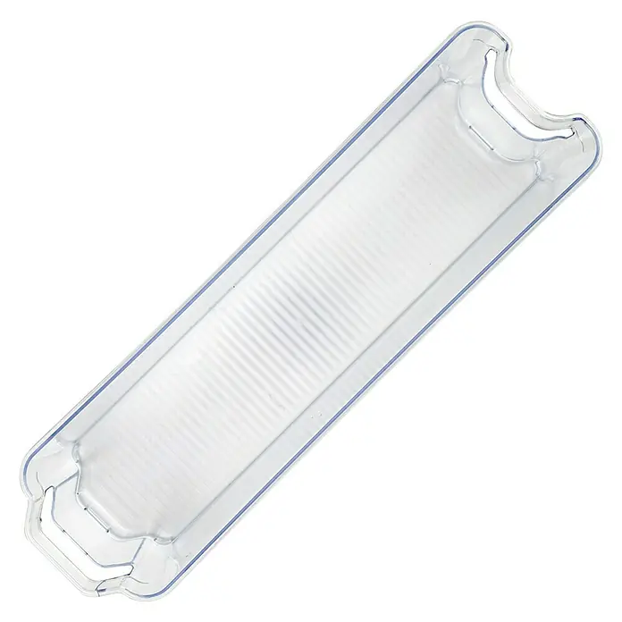 Organizador de nevera con asas - 37 x 10,7 x 9,9 cm, Transparente - Estante transparente para nevera con base texturizada y asas en ambos extremos para fácil manipulación y organización.