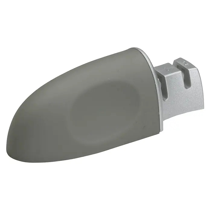 Afilador de cuchillos de hoja de acero - Específico para: Cuchillos con hoja de acero, Variado - Afilador de cuchillos manual gris con mango y dos ranuras para afilar cuchillos. Un imprescindible para cualquier cocina para mantener los cuchillos afilados.
