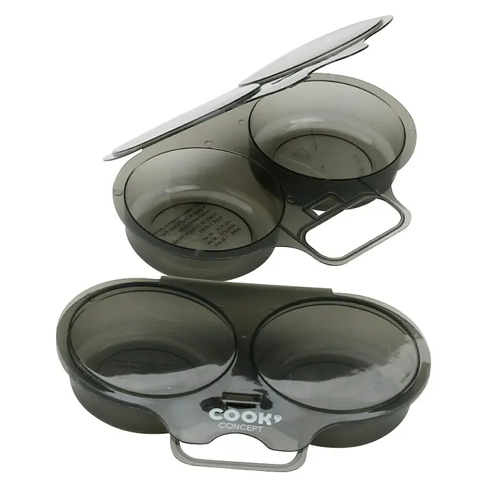 Set de cuece huevos doble para microondas - 2 ud., Específico para: Microondas - Molde gris para cocer huevos en microondas COOK CONCEPT, ideal para cocinar huevos rápida y fácilmente sin problemas.