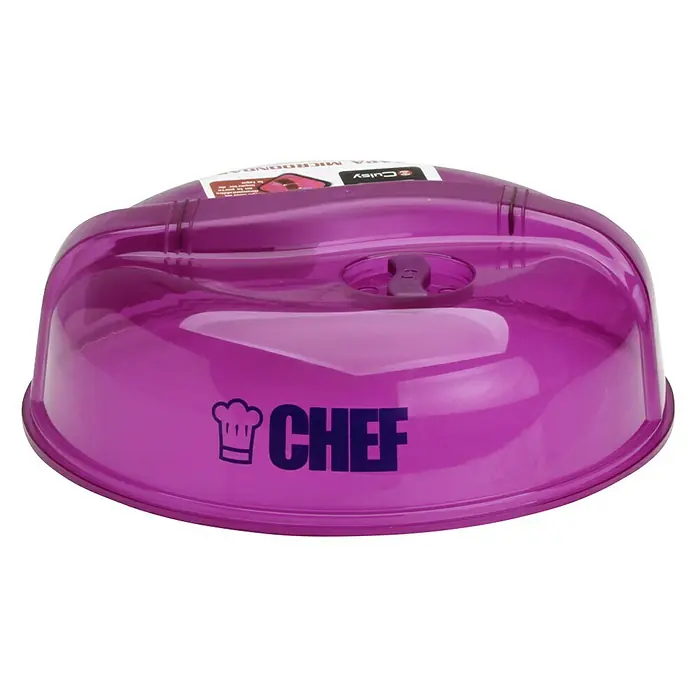 Tapa para microondas con válvula de vapor - Plástico, Diámetro: 25,5 mm - Cubierta para microondas morada de la marca Chef, ideal para cubrir alimentos en el microondas y proteger contra salpicaduras.