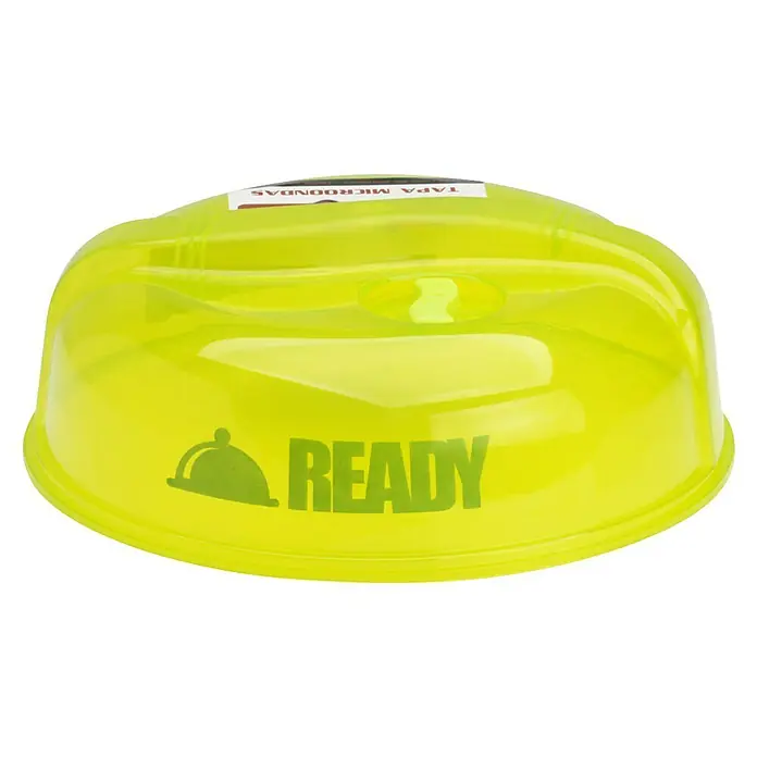 Tapa para microondas con válvula de vapor - Plástico, Diámetro: 25,5 mm - Tapa amarilla para microondas con la inscripción "READY". Ideal para cubrir alimentos en el microondas y evitar salpicaduras.