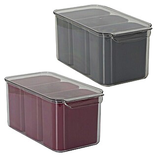 Caja de almacenaje con cubetas (L x An x Al: 16,5 x 31,7 x 14,5 cm, Plástico)