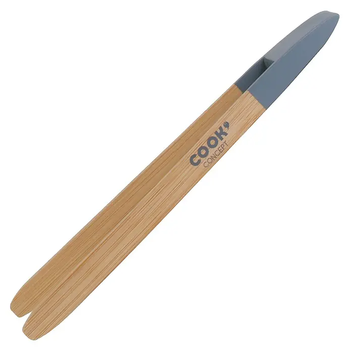 Pinza con imán - Largo: 240 mm, Bambú - Pinzas para barbacoa de bambú con puntas de silicona grises, marca Cook Concept. El utensilio de cocina perfecto para la temporada de barbacoas.