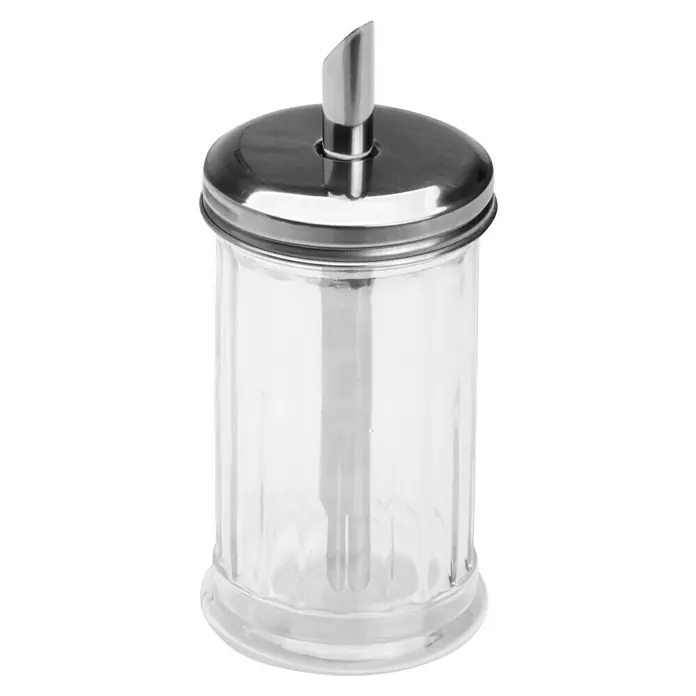 Dispensador de azúcar - 275 ml, Vidrio - Azucarero de vidrio con tapa y vertedor.