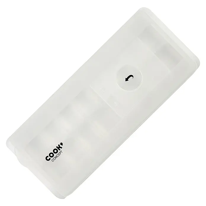 Cubitera con tapa - 26 x 11 cm - Bandeja de cubitos de hielo blanca de Cook Concept con un diseño práctico para retirar fácilmente los cubitos. Ideal para bebidas frías.