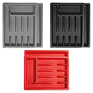 Cubertero extensible (Plástico, Rojo/Negro/Gris)