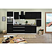 Respekta Premium Küchenleerblock Lorena (Breite: 330 cm, Schwarz, Hochglänzend, Dekor Arbeitsplatte: Steinoptik, Ohne Elektrogeräte) | BAUHAUS