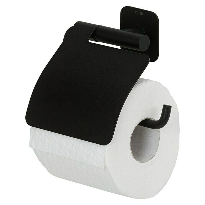 Tiger Toiletrolhouder met klep Colar (Zwart) | BAUHAUS
