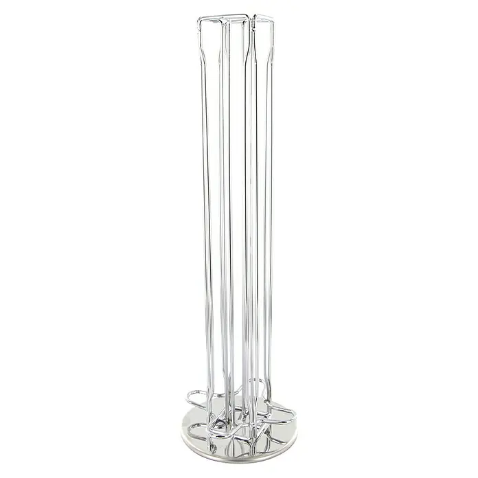 Dispensador de cápsulas de café - Ø x Al: 11,2 x 37 cm, 40 cápsulas - Un elegante portacápsulas cromado para cápsulas de café que combina funcionalidad y diseño moderno. Ideal para la cocina.