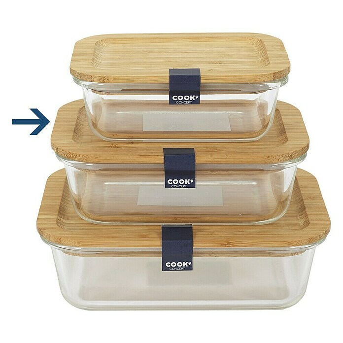 Fiambrera con tapa de bambú (L x An x Al: 12,6 x 17,3 x 5,7 cm, 520 ml) | BAUHAUS