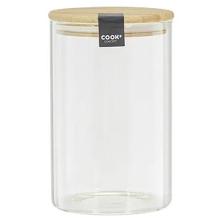 Frasco de vidrio con tapa