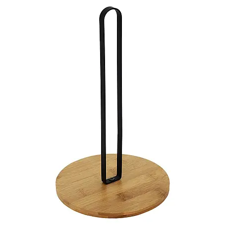 Soporte de papel de cocina con base de bambú