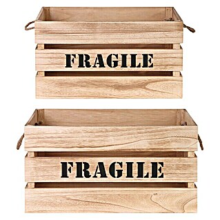Set cajas de madera (2 ud., Color: Natural)