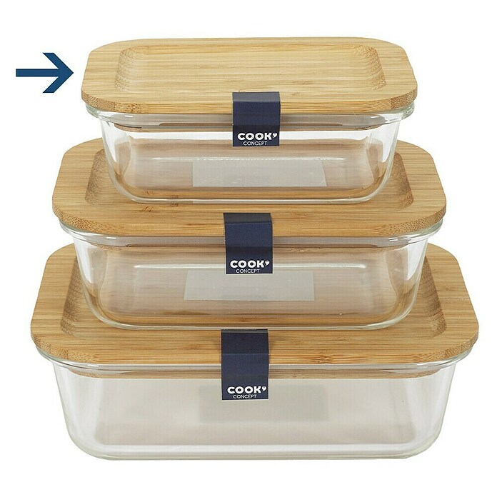 Fiambrera con tapa de bambú (L x An x Al: 10,7 x 14,7 x 5,3 cm, 320 ml, Bambú) | BAUHAUS