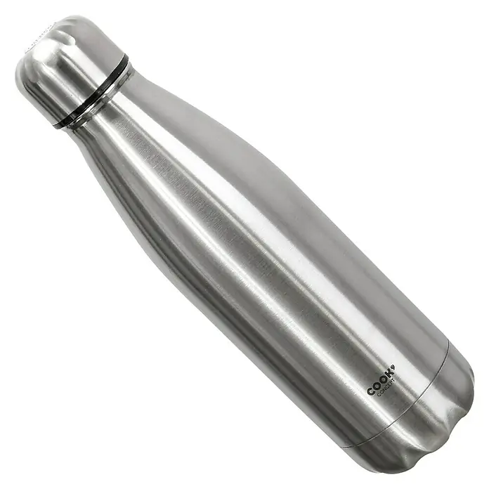 Termo para beber de acero inoxidable - Ø x Al: 6,5 x 25,4 cm, 500 ml, Plateado - Botella térmica de acero inoxidable de Cook Concept, perfecta para llevar bebidas, manteniéndolas frías o calientes durante horas.