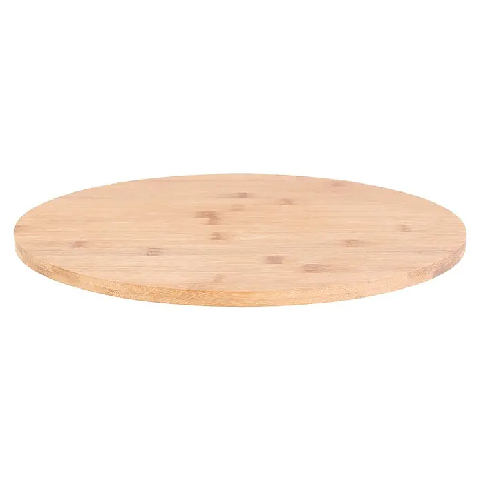 Fuente de madera giratoria - Diámetro: 35 cm, Bambú - Tabla redonda de bambú para cocina o mesa de comedor. Ideal como tabla de cortar o plato para servir para alimentos y bebidas. Aspecto natural y elegante.