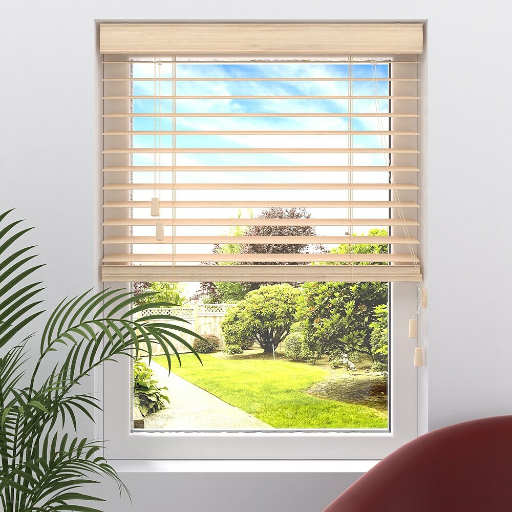 Bambus Rollo Aussen SOLUNA Bambus Jalousie 180x175 Cm  Schwarze  Holzjalousie Fr Fenster  Natrlich & Stilvoll