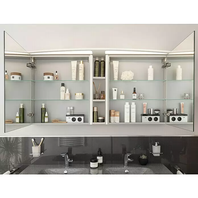 Lanzet Classico LED-Spiegelschrank - B x H: 142 x 70,2 cm, Mit Beleuchtung, Weiß - Stimmungsaufnahme