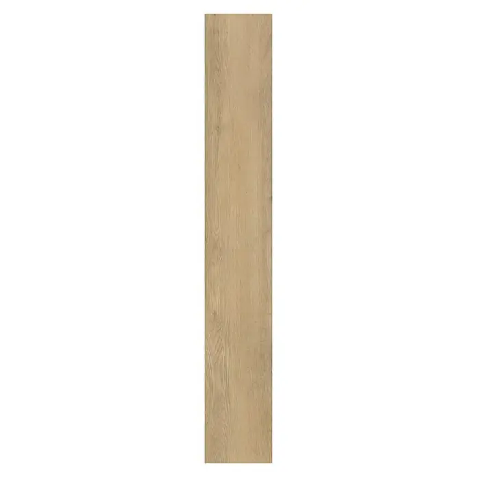 b!design Vinylboden Premium - Cornwall, Landhausdiele, 1.524 x 228,6 x 6,5 mm - Nahaufnahme eines Paneels aus hellem Eichenholz mit deutlicher Maserung, ideal für den modernen Innenausbau.