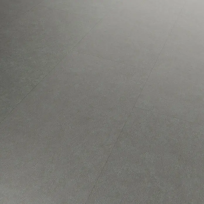 b!design Vinylbodenmuster SPC Siena - 280 x 160 x 4 mm, Fliesenoptik - Graue Bodenfliesen mit einer dezenten Textur, ideal für moderne Innenräume und eine schlichte, elegante Ästhetik.