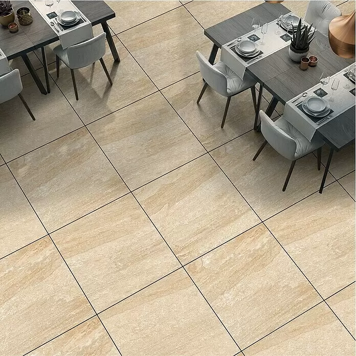 Terrassenfliese Lava Stone 2.0 - 60 x 60 x 2 cm, Beige, Matt - Stimmungsaufnahme
