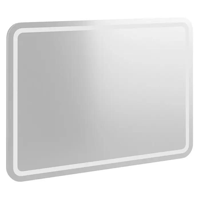 Lanzet Classico LED-Lichtspiegel - 100 x 70 cm - Ein stilvoller, rechteckiger Spiegel mit abgerundeten Ecken und einer integrierten LED-Beleuchtung für ein modernes Ambiente.