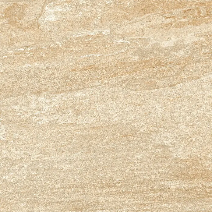 Terrassenfliese Lava Stone 2.0 - 60 x 60 x 2 cm, Beige, Matt - Detailansicht einer beigen Keramikfliese mit natürlicher Steinoptik, ideal für Boden- und Wandgestaltung mit rustikalem Charme und dezenter Textur.