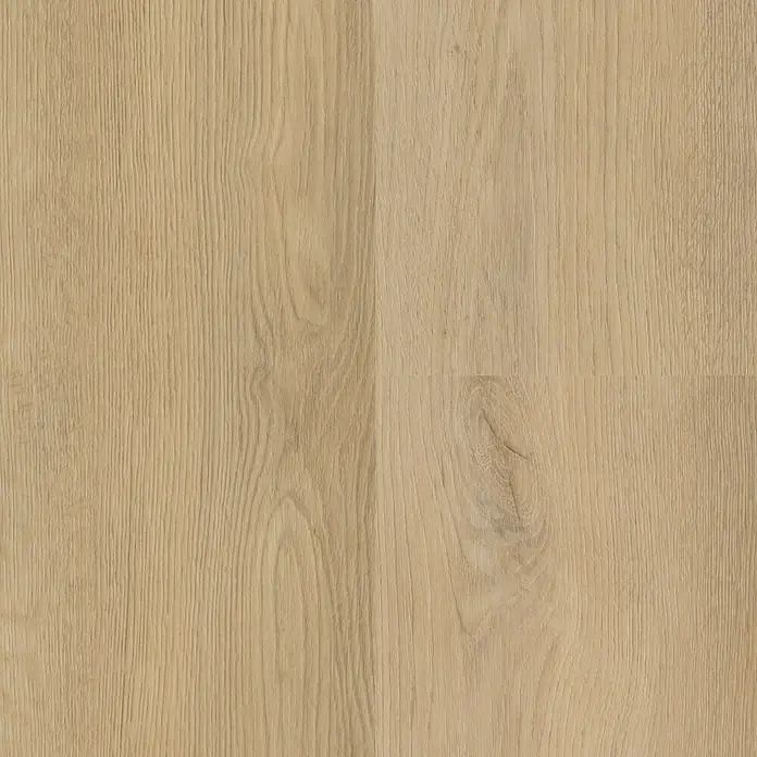 b!design Vinylboden Premium - Cornwall, Landhausdiele, 1.524 x 228,6 x 6,5 mm - Nahaufnahme eines hellbraunen Laminatbodens, der die Maserung und Textur des Holzes zeigt. Ideal für moderne Innenräume mit Wärme und Eleganz.