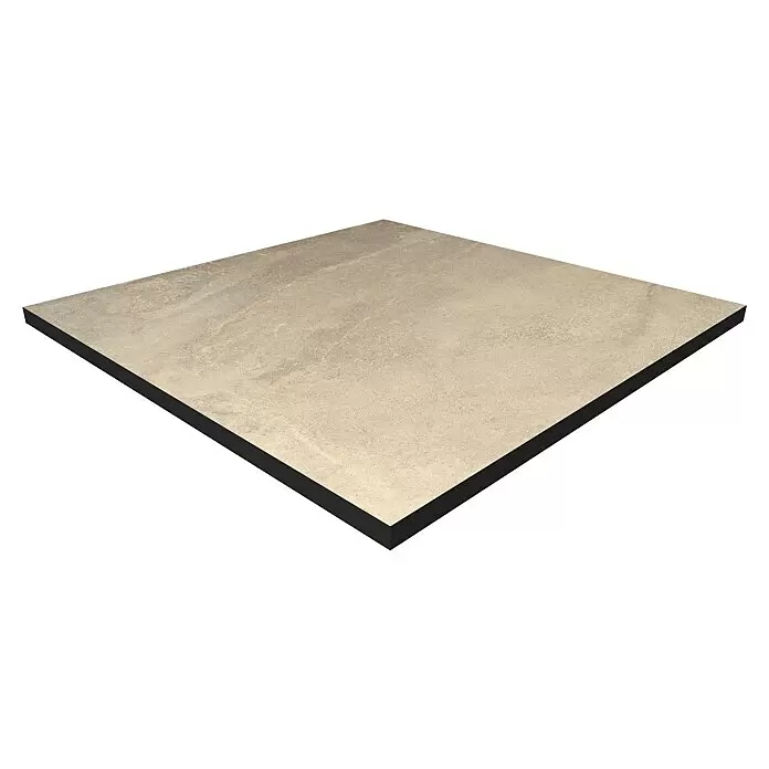 Terrassenfliese Aspen 2.0 - 60 x 60 x 2 cm, Beige, Matt - Hellbraune Fliese in Steinoptik mit dezenter Maserung.