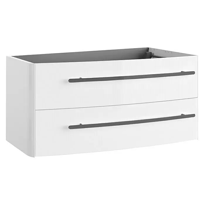 Lanzet Classico Waschtischunterschrank99,2 x 52,4 x 48,2 cm, Weiß, Farbe Griff: Anthrazit, Links