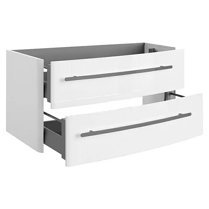 Lanzet Classico Waschtischunterschrank99,2 x 52,4 x 48,2 cm, Weiß, Farbe Griff: Anthrazit, Rechts
