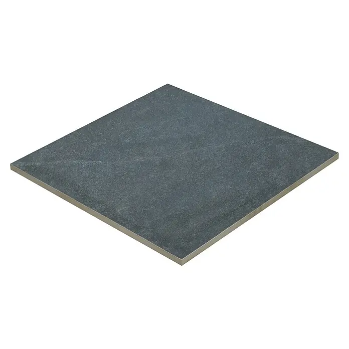 Terrassenfliese Schiefer 2.0 - 60 x 60 x 2 cm, Anthrazit, Matt - Quadratische, graue Bodenfliese mit natürlicher Steintextur und matter Oberfläche, ideal für moderne Innenräume.